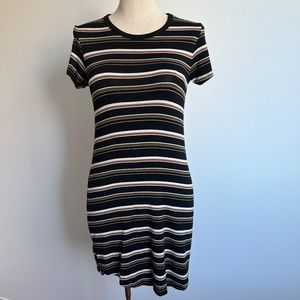 Brown Stripped Mini Dress